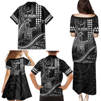 Hawaii King Kamehameha The Great Family Matching Puletasi and Hawaiian Shirt Black Tribal Tattoo LT05 - Polynesian Pride