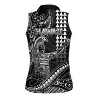 Hawaii King Kamehameha The Great Women Sleeveless Polo Shirt Black Tribal Tattoo LT05 - Polynesian Pride
