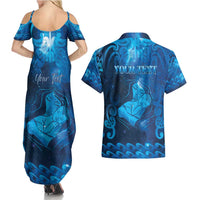 Personalised New Zealand Mother's Day Couples Matching Summer Maxi Dress and Hawaiian Shirt Ko Te Whaea Te Takere O Te Waka LT05 - Polynesian Pride