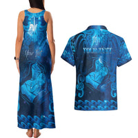 Personalised New Zealand Mother's Day Couples Matching Tank Maxi Dress and Hawaiian Shirt Ko Te Whaea Te Takere O Te Waka LT05 - Polynesian Pride