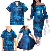 Personalised New Zealand Mother's Day Family Matching Off The Shoulder Long Sleeve Dress and Hawaiian Shirt Ko Te Whaea Te Takere O Te Waka LT05 - Polynesian Pride
