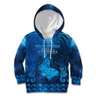 Personalised New Zealand Mother's Day Kid Hoodie Ko Te Whaea Te Takere O Te Waka LT05 Hoodie Blue - Polynesian Pride