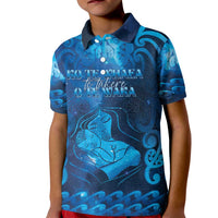 Personalised New Zealand Mother's Day Kid Polo Shirt Ko Te Whaea Te Takere O Te Waka LT05 Kid Blue - Polynesian Pride