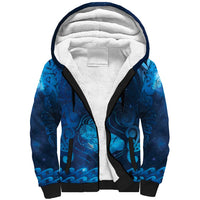 Personalised New Zealand Mother's Day Sherpa Hoodie Ko Te Whaea Te Takere O Te Waka LT05 Unisex Blue - Polynesian Pride