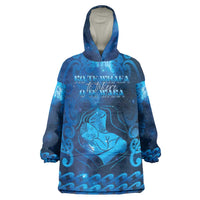 Personalised New Zealand Mother's Day Wearable Blanket Hoodie Ko Te Whaea Te Takere O Te Waka LT05 One Size Blue - Polynesian Pride