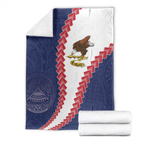 American Samoa Eagle Blanket Polynesian Tribal Pattern Curve Style