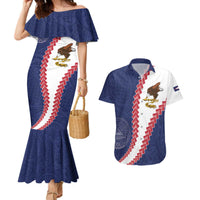 American Samoa Eagle Couples Matching Mermaid Dress and Hawaiian Shirt Polynesian Tribal Pattern Curve Style