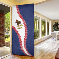 American Samoa Eagle Door Cover Polynesian Tribal Pattern Curve Style