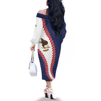American Samoa Eagle Family Matching Off The Shoulder Long Sleeve Dress and Hawaiian Shirt Polynesian Tribal Pattern Curve Style LT05 - Polynesian Pride