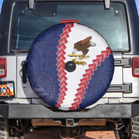 American Samoa Eagle Spare Tire Cover Polynesian Tribal Pattern Curve Style