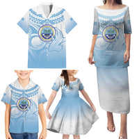 Micronesia Constitution Day Family Matching Puletasi and Hawaiian Shirt Polynesian Tribal Tattoo Simple Style LT05 - Polynesian Pride
