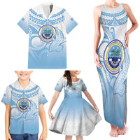 Micronesia Constitution Day Family Matching Tank Maxi Dress and Hawaiian Shirt Polynesian Tribal Tattoo Simple Style LT05 - Polynesian Pride
