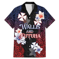 Wallis and Futuna Uvea Family Matching Mermaid Dress and Hawaiian Shirt Victory Day With Frangipani LT05 Dad's Shirt - Short Sleeve Black - Polynesian Pride