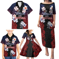 Wallis and Futuna Uvea Family Matching Puletasi and Hawaiian Shirt Victory Day With Frangipani LT05 - Polynesian Pride