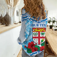Personalised Fiji Ratu Sir Lala Sukuna Day Women Casual Shirt Hibiscus Tapa Pattern LT05 - Polynesian Pride