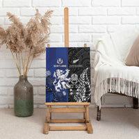 New Zealand And Scotland Rugby Canvas Wall Art Maori Tiki With Thistle Together LT05 - Polynesian Pride