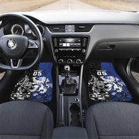 New Zealand And Scotland Rugby Car Mats Maori Tiki With Thistle Together LT05 Set 2pcs - Front Black - Polynesian Pride