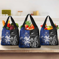 New Zealand And Scotland Rugby Grocery Bag Maori Tiki With Thistle Together LT05 3-pack One Size Black - Polynesian Pride