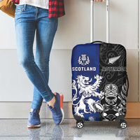 New Zealand And Scotland Rugby Luggage Cover Maori Tiki With Thistle Together LT05 - Polynesian Pride