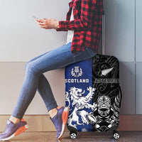New Zealand And Scotland Rugby Luggage Cover Maori Tiki With Thistle Together LT05 - Polynesian Pride