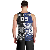 New Zealand And Scotland Rugby Custom Men Tank Top Maori Tiki With Thistle Together LT05 - Polynesian Pride