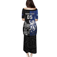 New Zealand And Scotland Rugby Custom Puletasi Maori Tiki With Thistle Together LT05 - Polynesian Pride