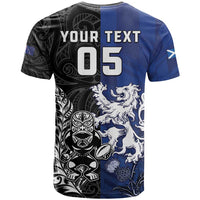 New Zealand And Scotland Rugby Custom T Shirt Maori Tiki With Thistle Together LT05 - Polynesian Pride