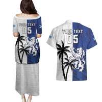 Fiji And Scotland Rugby Custom Couples Matching Puletasi and Hawaiian Shirt Fijian Palm Tree With Thistle Together LT05 - Polynesian Pride