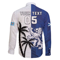 Fiji And Scotland Rugby Custom Family Matching Short Sleeve Bodycon Dress and Hawaiian Shirt Fijian Palm Tree With Thistle Together