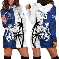 Fiji And Scotland Rugby Custom Hoodie Dress Fijian Palm Tree With Thistle Together LT05 - Polynesian Pride