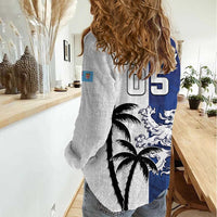 Fiji And Scotland Rugby Custom Women Casual Shirt Fijian Palm Tree With Thistle Together LT05 - Polynesian Pride