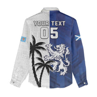 Fiji And Scotland Rugby Custom Women Casual Shirt Fijian Palm Tree With Thistle Together LT05 - Polynesian Pride