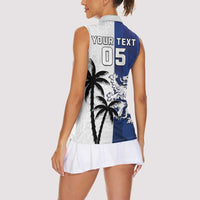 Fiji And Scotland Rugby Custom Women Sleeveless Polo Shirt Fijian Palm Tree With Thistle Together LT05 - Polynesian Pride
