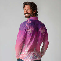 New Zealand Matariki Long Sleeve Polo Shirt Maori Marae Purple Galaxy LT05 - Polynesian Pride