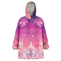 New Zealand Matariki Wearable Blanket Hoodie Maori Marae Purple Galaxy LT05 One Size Purple - Polynesian Pride