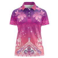 New Zealand Matariki Women Polo Shirt Maori Marae Purple Galaxy LT05 Female Purple - Polynesian Pride