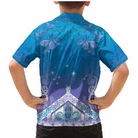 New Zealand Matariki Family Matching Mermaid Dress and Hawaiian Shirt Maori Marae Cyan Galaxy LT05 - Polynesian Pride