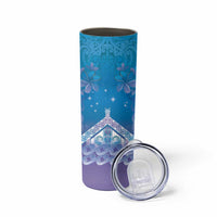 New Zealand Matariki Skinny Tumbler Maori Marae Cyan Galaxy LT05 - Polynesian Pride