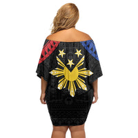 Philippines Independence Day Family Matching Off Shoulder Short Dress and Hawaiian Shirt Proud To Be Pinoy LT05 - Polynesian Pride