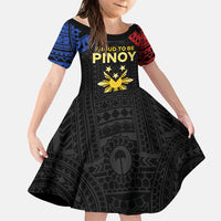 Philippines Independence Day Family Matching Tank Maxi Dress and Hawaiian Shirt Proud To Be Pinoy LT05 Daughter's Dress Black - Polynesian Pride