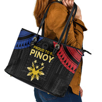 Philippines Independence Day Leather Tote Bag Proud To Be Pinoy