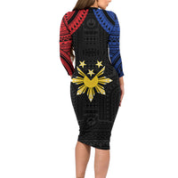 Philippines Independence Day Long Sleeve Bodycon Dress Proud To Be Pinoy