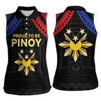Philippines Independence Day Women Sleeveless Polo Shirt Proud To Be Pinoy