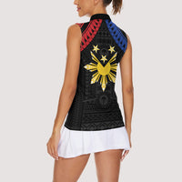 Philippines Independence Day Women Sleeveless Polo Shirt Proud To Be Pinoy