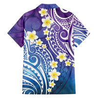 Plumeria With Galaxy Polynesian Tattoo Pattern Family Matching Summer Maxi Dress and Hawaiian Shirt LT05 - Polynesian Pride