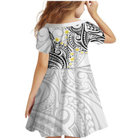 Plumeria With White Polynesian Tattoo Pattern Family Matching Mermaid Dress and Hawaiian Shirt LT05 - Polynesian Pride