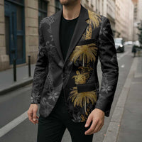 Hawaiian Honu And Surfboards Blazer Gold Style - Polynesian Pride