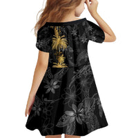 Hawaiian Honu And Surfboards Family Matching Short Sleeve Bodycon Dress and Hawaiian Shirt Gold Style LT05 - Polynesian Pride