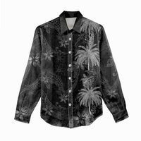 Hawaiian Honu And Surfboards Women Casual Shirt Silver Style - Polynesian Pride