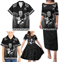 Custom New Zealand Maori Tiki Rugby Family Matching Puletasi and Hawaiian Shirt Go Aotearoa Maori Pattern LT05 - Polynesian Pride